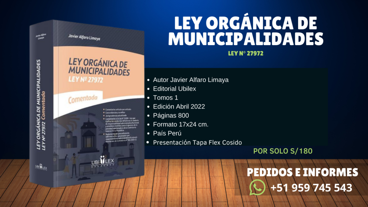 Libro Ley Orgánica de Municipalidades Ley N 27972 Comentada Ver