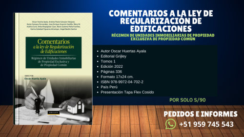 Libro: "Comentarios a la Ley de Regularización de Edificaciones"