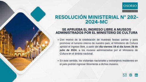 Se aprueba el ingreso libre a museos administrados por el Ministerio de Cultura
