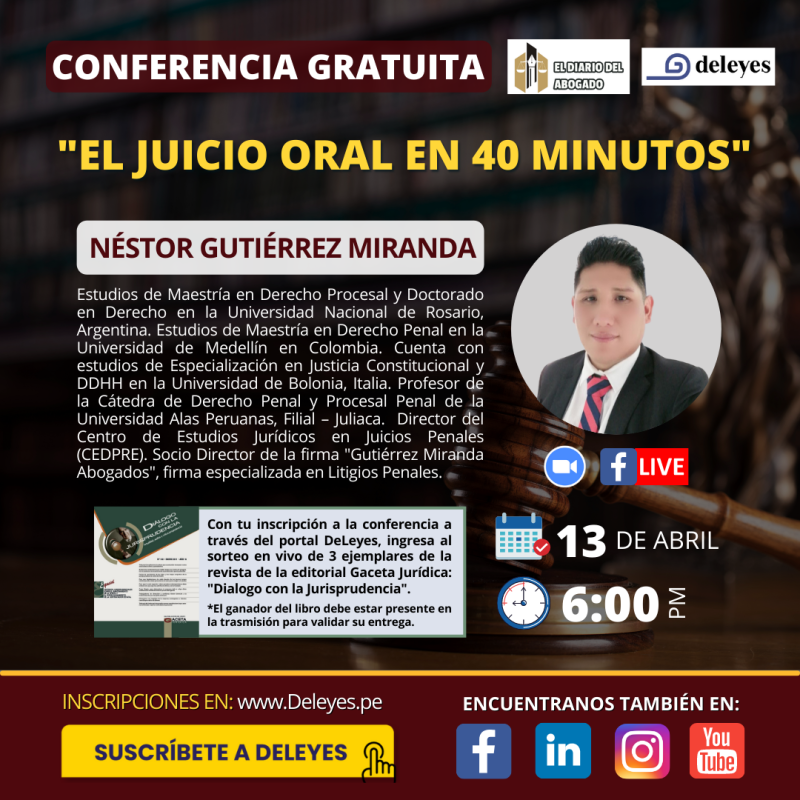 CONFERENCIA GRATUITA: El Juicio Oral en 40 minutos