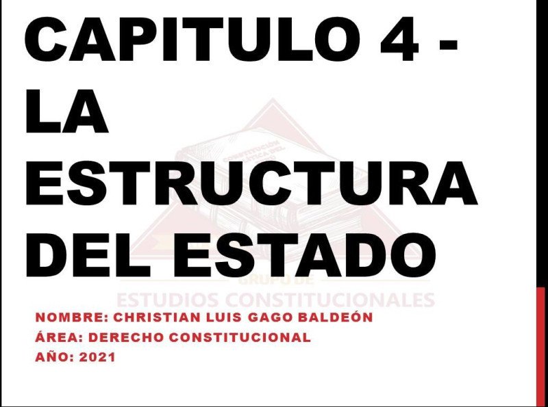 Derecho Constitucional Capitulo 4 - La estructura del Estado (PPT de exposición)