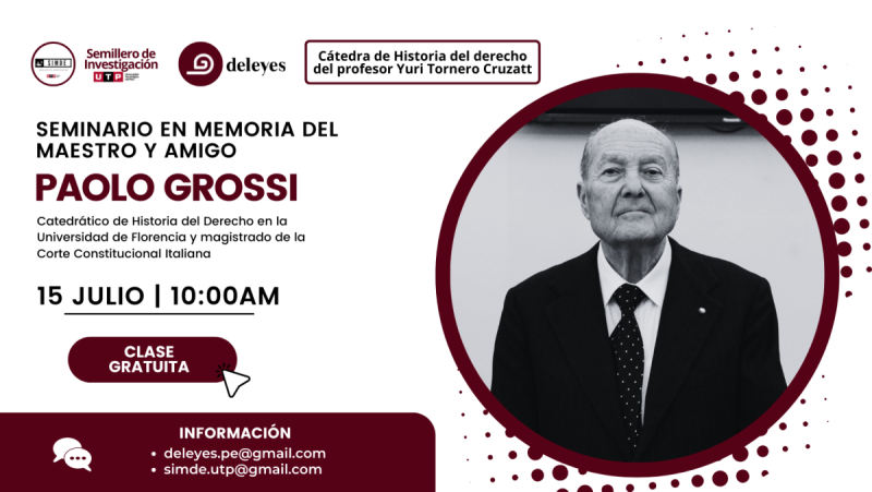 Seminario en memoria del maestro y amigo Paolo Grossi