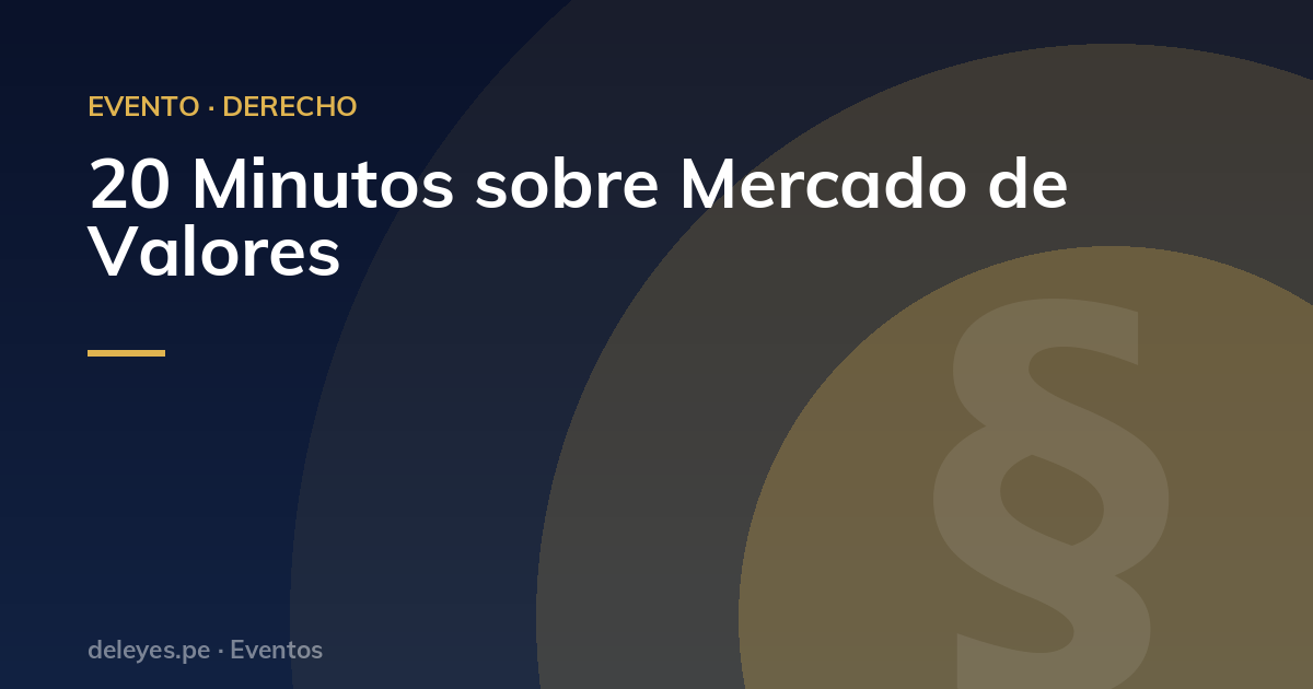 20 Minutos sobre Mercado de Valores