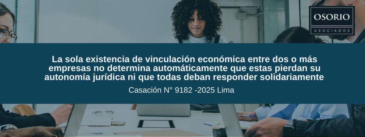 La sola existencia de vinculación económica entre dos o más empresas no determina automáticamente que estas pierdan su autonomía jurídica ni que todas deban responder solidariamente